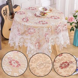 Table Cloth Lace Round Rectangular Coffee Tablecloth Embroidered Nordic Style Home Restaurant Dustproof Decor Cover