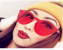 Stylish Transparent Cat Eye Sunglasses Women Men Luxury Designer Clear Sun Glasses Integrated Goggles Red Candy7939760