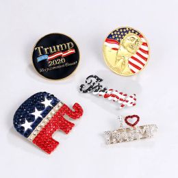 6 Styles Trump brooch American ic Republican election Bling diamond pin Trump election commemorative badge 2024318