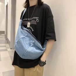 Bag Denim Canvas Men's And Women's Messenger Casual Shoulder Bags Backpack Fabric Dumpling Retro Art Female