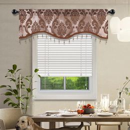 Curtain Luxury Jacquard Weave Valance For Living Room Pattern Short Curtains Ins Kitchen Window Home Decoration 1 PC