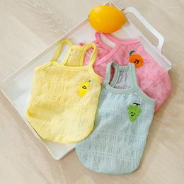 Dog Apparel Pet Clothes Fruit Suspender Gauze Vest For Dogs Clothing Cat Small Grapes Print Cute Thin Summer Boy Girl Products 2024