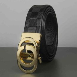 Men's Letter g Button Plaid Lychee Pattern Cow Leather womens Belt buckles fashion mens designer waist belts for women men bu3236