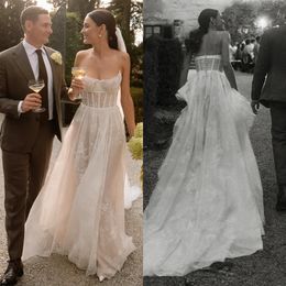 خط بوهو لباس للعروس السباغيتي فستان الزفاف Fulllace
