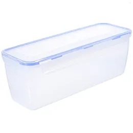 Storage Bottles Pasta Box 2L Airtight Spaghetti Noodle Holder Rectangular Chopstick Sealed Canister Lid