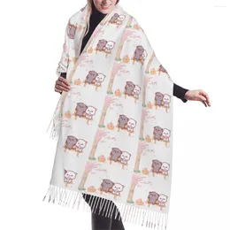 Scarves Customised Print Peach And Goma Scarf Women Men Winter Warm Fashion Versatile Shawls Wraps