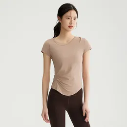 Women's T Shirts 9 Color 2024 Naked-feel Short Sleeve Shirt Fabric Slim Fit Sport Jacket Women Full Zipper Gym Fitness