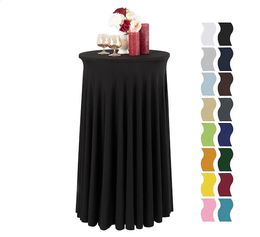 Elastic Jellyfish Table Skirt for el Round Cocktail Outdoor Home Wedding Party Birthday Party Home Decor Xmas Table Cloth 240315