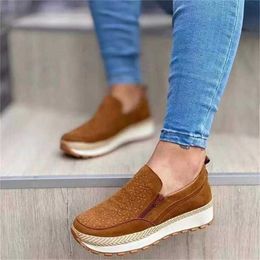 HBP Non-Brand Ladies flats Shoes New Fashion Solid Platform Women Boat Shoes Plus Size Casual Shoes Female Moccasins Sneakers