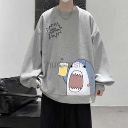 Men's Hoodies Sweatshirts Oversized Hoodie White Funny Walf Checks Hoodies Shark Print 5XL Man Casual Wear Hoody Male Sweatshirt 24318