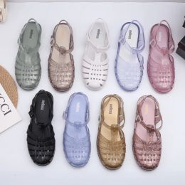 Sandals 2022 New Fashion Melissa Women's Shoes Ladies Roma AntiSlip Sandals Female Fashion Flat Heel Jelly Holiday Beach Shoe