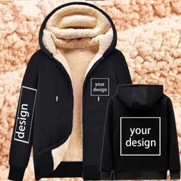 Men's Jackets DIY Pattern Zipper Harajuku Fleece Hoodies Coat Printed Sweatshirt