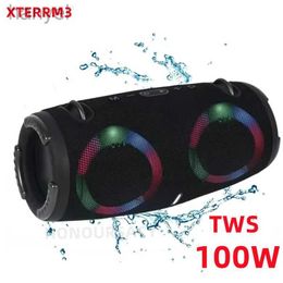 Portable Speakers Portable Waterproof Bluetooth Speaker 100W High Power RGB Colourful Light Wireless Subwoofer 360 Stereo Surround TWS FM Boom Box 24318