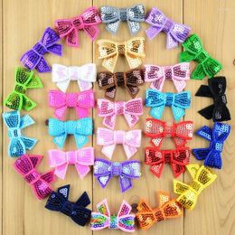 Hair Accessories 70Pcs Handmade Mini 1.6 Inch Embroidery Sequin Bow Kont Applique For Boutique Headband Clips Baby Girls Hairpin