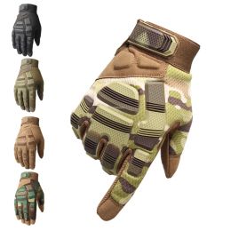 Gloves Mens Military Tactical Full Finger Gloves Rubber Outdoor Sport Protect Gloves Shooting Airsoft Motorcycle Gloves