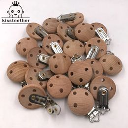 20pcs Wooden Pacifier Clip Nursing Accessories Beech s Chewable Teething Diy Dummy Chains Baby Teether 240308