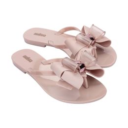 Flops 2023 New Women Jelly Flip Flop Melissa Harmonic Bow III Adulto Women Jelly Shoes Flat Slippers Melissa Shoes Woman