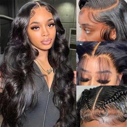 Synthetic Wigs Body Wave 13x4 HD Transparent Lace Frontal Human Hair Wigs With Baby Hair 14-30 Inch Brazilian Remy 4X4 Lace Front Wig For Women 240328 240327