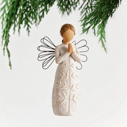 Decorative Figurines Angel Worship Female Home Sculpture Art Living Room Bedroom Table Decoration Resin Crafts Supplies