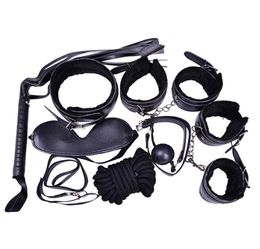 7 Pcs Restraint Bondage Plush s Strap Whip Rope Neck Adult Sex Game Toys Set C181127013331383