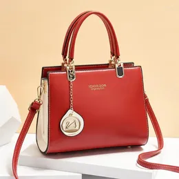 Shoulder Bags Fashion Elegant Office Ladies Handbag Colorblock Messenger Bag Womens Square Hand Tote Stereotyped Women'S