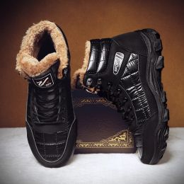 Sandals CYYTL Men Shoes Winter Casual Male Sneakers Keep Warm Fur Ankle Boots High Top Leather Waterproof Tactical Army Outdoor Loafers