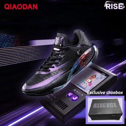 QIAODAN Basketball Shoes for Men Summer RISE Anti-Friction Comfortable Breathable Hard-Wearing Sneakers AM33230199 240401