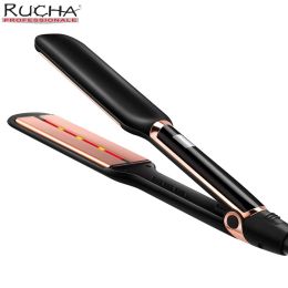 Irons RUCHA Infrared Hair Straightener Professional 2 inch Ceramic Tourmaline Flat Iron 450F Fast Heating for Hair Care Styling Tools