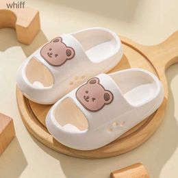 Sandals Children Slippers Summer Cartoon Bear Home Shoes For Boy Girls Soft Eva Flat Heel Slippers Beach Child Kids Baby SlidesC24318