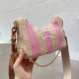 designer bags Woven bag embroidered Shoulder Bag Re Nylon 2005 hobos Handbag Luxury tote bag High quality crossbody bag Straw Bag underarm bag Chain P 2024