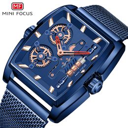 MINI FOCUS Fashion Personality Quartz Tiktok Waterproof Mesh Band Men's Watch 0322G