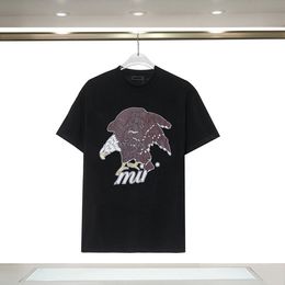 2024ss Designer Tide T Shirts Chest Letter Laminated Print Short Sleeve High Street Loose Oversize Casual T-shirt 100% Pure Cotton Tops for Men and Women S-3XL A25