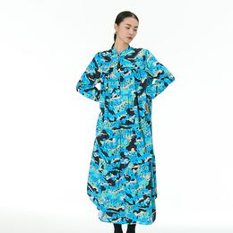 Korean spliced oversized swing skirt 2024 spring model plus-size high-end women's loose and thin dress