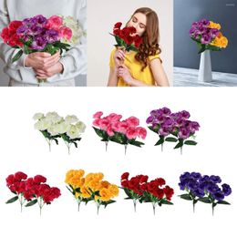 Decorative Flowers Lighted Garland With 10 Head Artificial Silk Fowers Carnation Bunch Wedding Home Flower Vases
