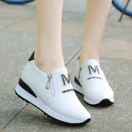 Pumps New Spring Autumn Black White Hidden Wedge Heels Casual Shoes Spring Women's Elevator Highheels Boots Women Sneakers 6cm Heels