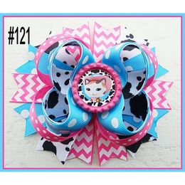 New Printed Single Loop Bow Handmade Children's Headwear 4.5-inch Princess Hair Clip 121-160