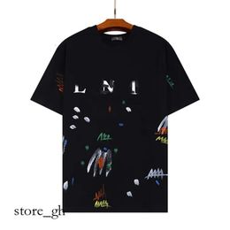 GAL LAVIN Mens Designer Lanvine Shirt T Shirt Casual Man Womens Tees Hand-painted Ink Splash Graffiti Letters Loose Short-sleeved Round Neck Clothes 61