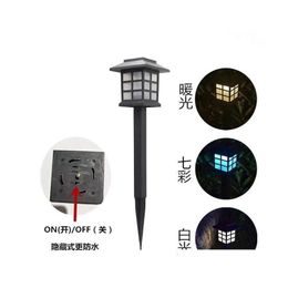 Solar Flood Lights Powered Outdoor Courtyard Garden Atmosphere Lamp Small House Landscape Decoration Lawn Drop Delivery Lighting Renew Dhcrs