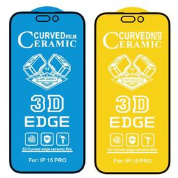 Screen Protector For iPhone 15 Pro Max 14 Plus 13 Mini 12 11 XS XR X 8 7 SE 3D EDGE Curved Ceramics HD Film Matte Explosion Curved Proof Premium Full Cover