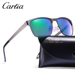 Carfia 5225 Polarisierte Sonnenbrille, Metallrahmen, Kunstharz, Uv400, Sonnenbrille für Herren, mit gratis Etui, 58 mm