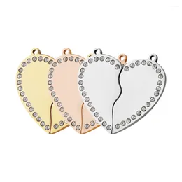 Pendant Necklaces 10 Sets Per Lot Puzzled Heart For Necklace Stainless Steel Making Accessories