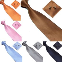 Designer Tie Set Color Dark Check Yarn Dyed 10cm Pocket Towel Cufflinks Mens Business Handkerchief Three Piece {category}
