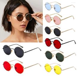 Sunglasses Vintage Round For Men Women Steampunk Metal Frame Colourful Lens Circle Glasses UV Protection Eyewear8760183
