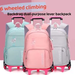 Bags ZIRANYU Rolling Backpacks for Girls Backpack with Wheels for Girls Luggage Backpack On Wheels for Kids Trolley School Bags