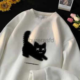 Men's Hoodies Sweatshirts Oversized Hoodie Thin White Walf Cheques Hoodies Oversize Funny Cat Print 5XL Man Casual Wear Hoody Male Sweatshirt 24318