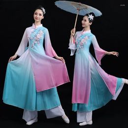 Stage Wear Ancient Chinese Costume Women Folk Dance Adults Yangko Clothing Fairy Dress Performance
