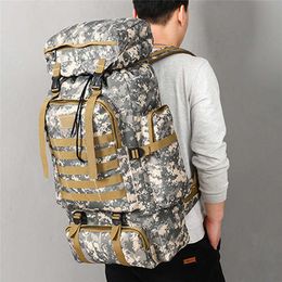 Outdoor Backpack Military Camouflage Hiking Oxford Cloth Men's Camping Travel Bag Tactical Bag Mountaineering Backpacks 040724