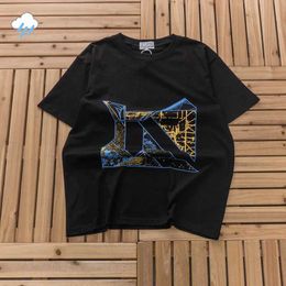 Men's T-Shirts High Street Ultra Fine Geometric Pattern Printing CAV EMPT C.E Mens Black T-shirt Womens Black T-shirt J240316