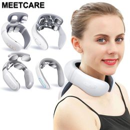 Electric Smart Neck Back Pulse Massager TENS Rechargeable Compression Massage Cervical Vertebra Relax Pain Kneading Therapy 240309