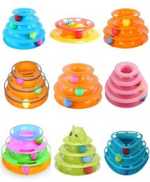 Funny Pet Toys Cat Crazy Ball Disc Interactive Amusement Plate Play Disc Trilaminar Turntable Cat Toy New Year226v6005529